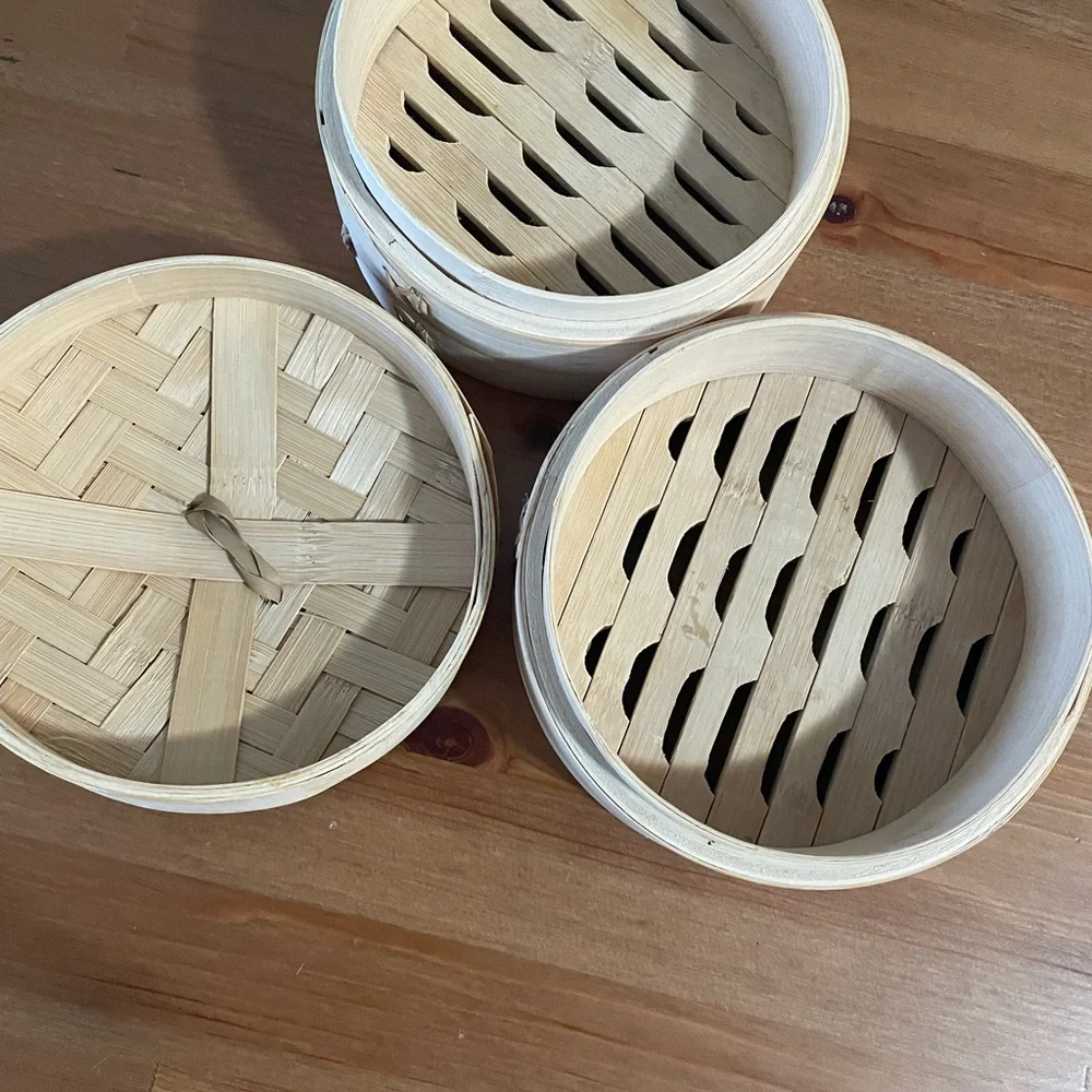 Decorative Cute‎ Mini 2 layer Bamboo Steamers With Lids